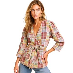 Cinq A Sept‎ Quilted Patchwork Wrap Bogo Jacket | Quiet Luxury Folk Style NWT M